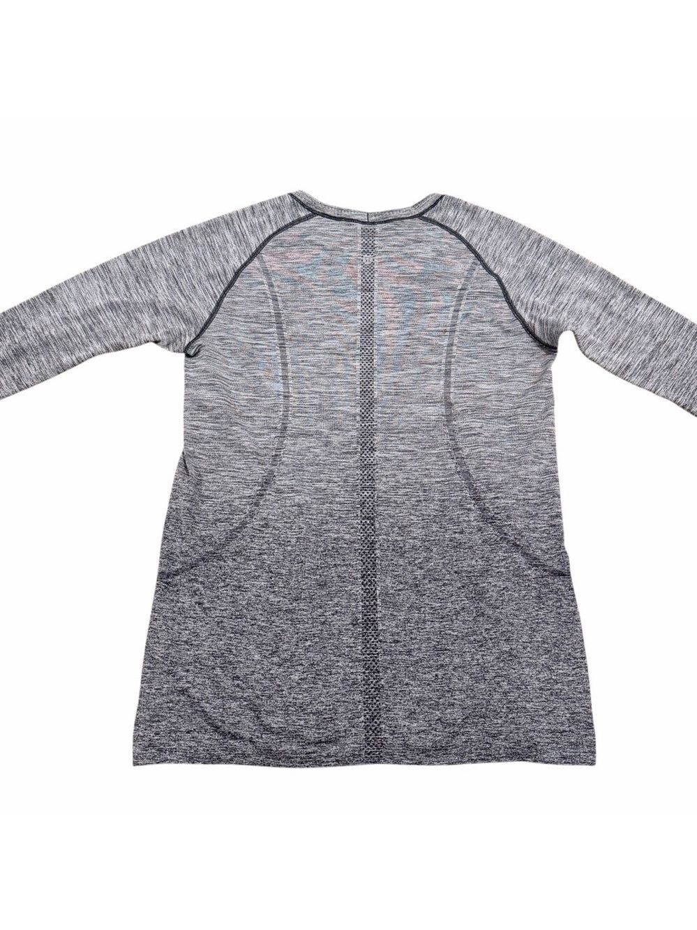 Lululemon Swiftly Tech Long Sleeve Crew Grey Ombre Size 12 - Picture 2 of 8